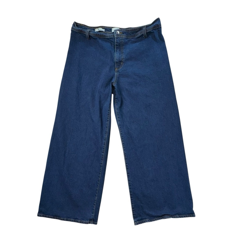Universal Thread Women Jean 16R Blue Denim High Rise Sailor Wide Leg Dark Wash